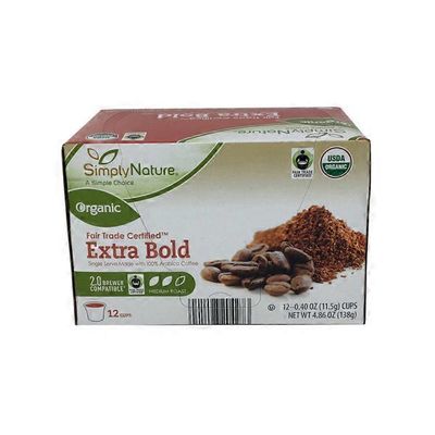Simply Nature Medium Extra Bold Coffee Cups, Fair Trade Organic Certified