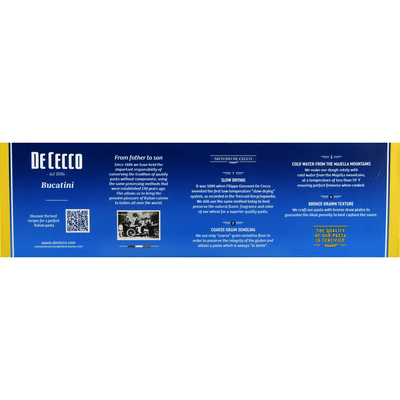 De Cecco Pasta, Bucatini No.15, Slow Dried