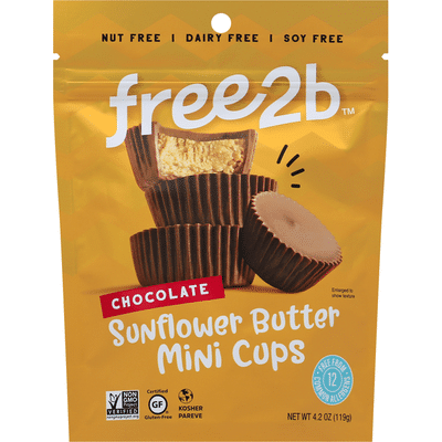 free2b Sunflower Butter Mini Cups, Chocolate