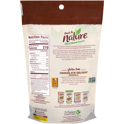 Back To Nature Plant Based Snacks Gluten Free Chocolate Delight Granola 11 Oz Instacart