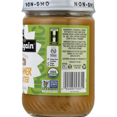 Once Again Sunflower Seed Butter Creamy Lightly Sweetened Organic 16 Oz Instacart