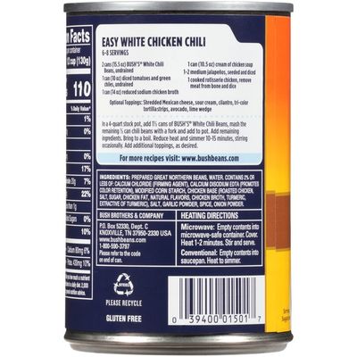 Bush's Best White Chili Beans in a Mild Chili Sauce