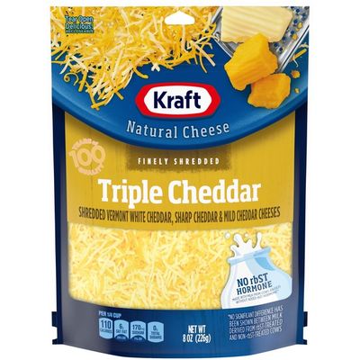 Kraft Natural Cheese Finely Shredded Triple Cheddar Cheese