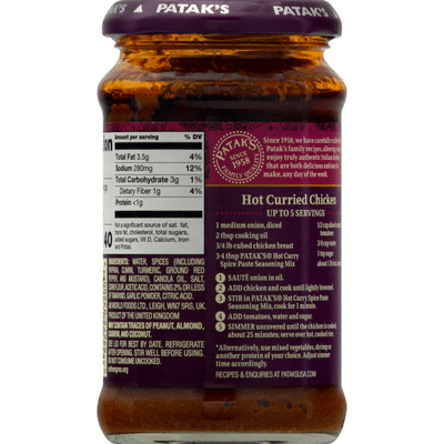 Pataks Spice Paste, Hot Curry