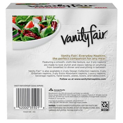 Vanity Fair Everyday Napkins, 100 2-Ply Paper Napkins