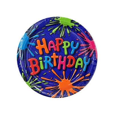 American Greetings Plates, Birthday Splat, 7 Inch