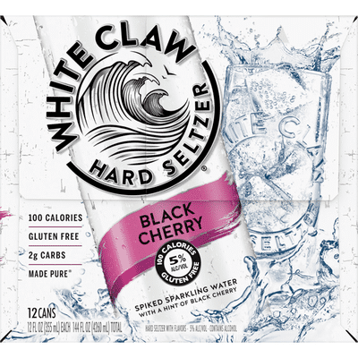 White Claw Hard Seltzer Black Cherry Spiked 12 Pack 12 Fl Oz Instacart