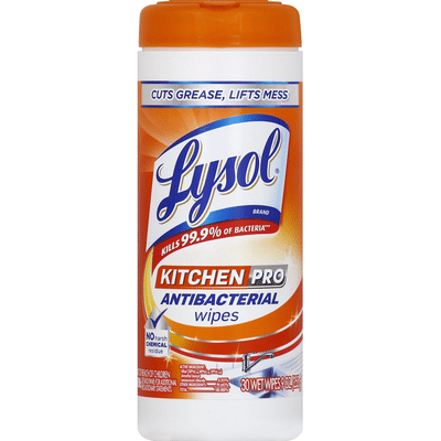 Lysol Kitchen Pro Antibacterial Wipes 30 Ct Instacart