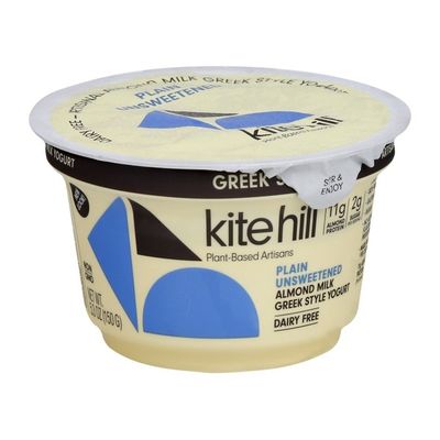 Kite Hill Yogurt, Greek Style, Dairy Free, Almond Milk, Plain Unsweetened