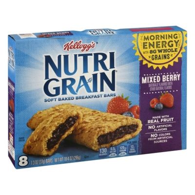 Kellogg's Nutri-Grain Soft Baked Breakfast Bars, Made with Real Fruit and Whole Grains, Kids Snacks