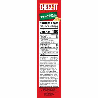 Cheez-It Cheese Crackers, Baked Snack Crackers, Office and Kids Snacks, White Cheddar