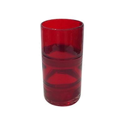 8" Red Glass Mono Floral Vase