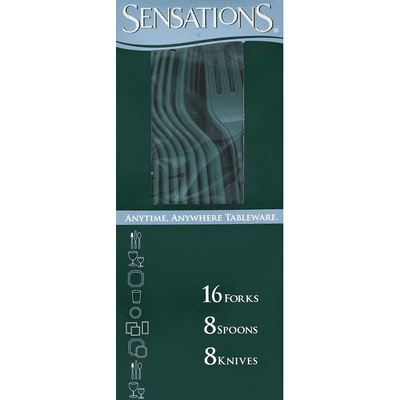 Sensations Cutlery, Hunter Green, Assorted Box