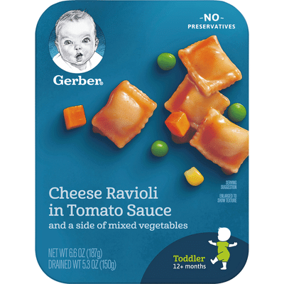 Gerber Cheese Ravioli in Tomato Sauce with Mixed Vegetables