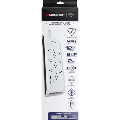 Monster Energy Surge Protector, 12 Outlet, 2 USB