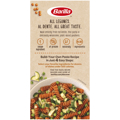 Barilla® Red Lentil Pasta, Gluten Free Pasta, Rotini