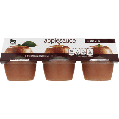 Food Lion Applesauce, Cinnamon, Sleeve
