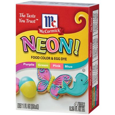 McCormick® Neon Assorted Food Color & Egg Dye, 4 count