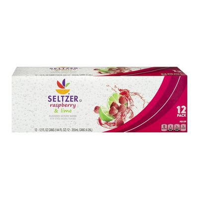 SB Seltzer Water, Raspberry Lime, 12 Pack