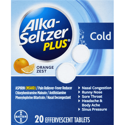 Alka-Seltzer Cold, Effervescent Tablets, Orange Zest