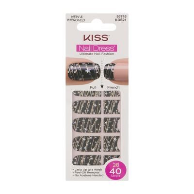 Kiss Nail Dress Full/French Strips Push-Up - 40 CT