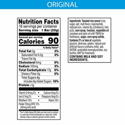 Kellogg's Rice Krispies Treats Marshmallow Snack Bars, Kids Snacks, School Lunch, Original