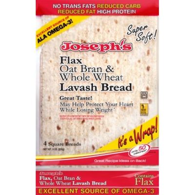 Josephs Lavash Bread, Flax, Oat Bran &amp; Whole Wheat (4 each) - Instacart