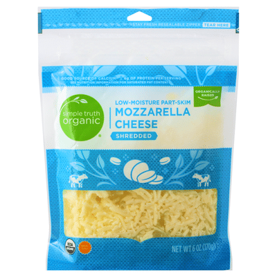 Simple Truth Organic Shredded Cheese, Part-Skim, Mozzarella, Low-Moisture