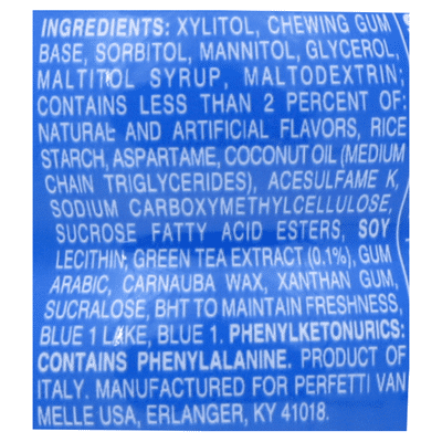 Mentos Gum, Sugarfree, Fresh Mint