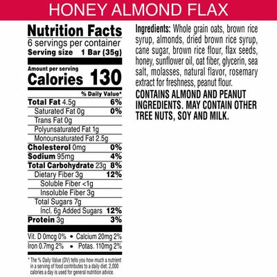 Kellogg's Kashi GO Chewy Granola Bars, Fiber Bars, Vegetarian Snacks, Honey Almond Flax