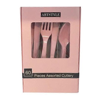 First Street Artstyle Classic Pink Cutlery Combo