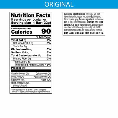 Kellogg's Rice Krispies Treats Marshmallow Snack Bars, Kids Snacks, School Lunch, Original