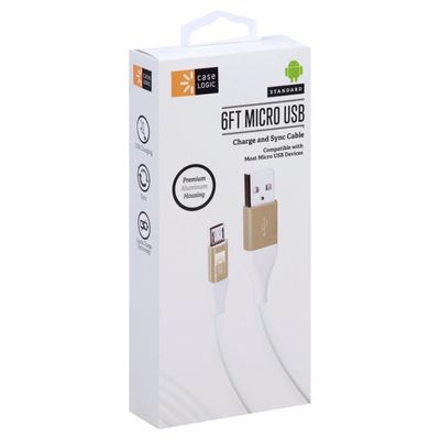 Case Logic Charge and Sync Cable, Micro USB, Standard, 6 Feet
