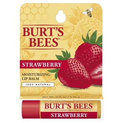 Burt's Bees Natural Origin Moisturizing Lip Balm, Strawberry with Beeswax & Fruit Extracts