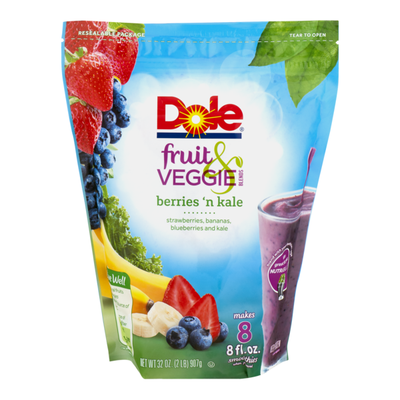 Dole Fruit & Veggie Blends Berries N Kale Smoothie Mix