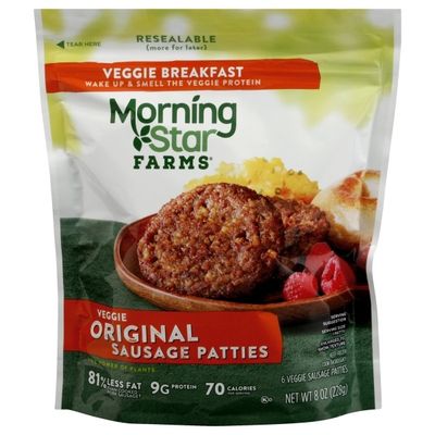 Morning Star Farms Meatless Sausage Patties, Plant Based Protein, Frozen Breakfast, Original