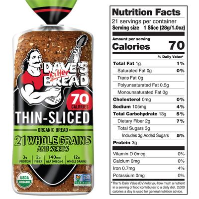 Dave's Killer Bread Thin-Sliced 21 Whole Grains and Seeds Organic Bread
