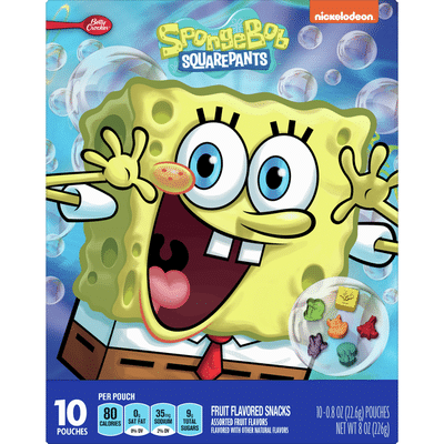 Betty Crocker SpongeBob SquarePants Fruit Snacks, 10 Count