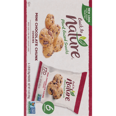 Back To Nature Cookies Mini Chocolate Chunk 1 25 Oz Instacart