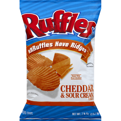 Ruffles Potato Chips, Cheddar & Sour Cream Flavored