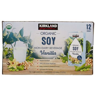 Kirkland Signature Organic Vanilla Soy Milk, 12 x 32 oz