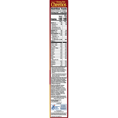 Honey Nut Cheerios Breakfast Cereal with Oats, Gluten Free