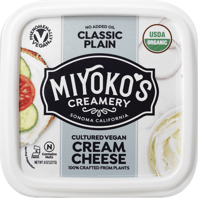 Miyokos Creamery Cream Cheese, Cultured Vegan, Classic Plain