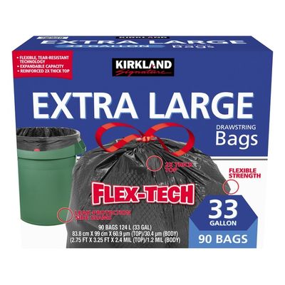 Kirkland Signature Flex Tech Drawstring Trash Bag