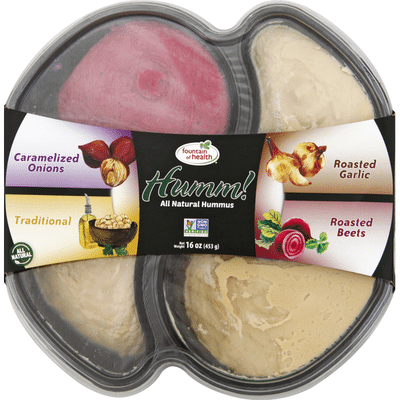 Fountain Of Health Hummus, All Natural, Variety Pack