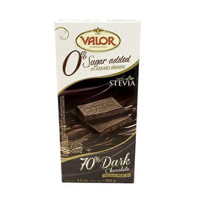 Valor Dark Chocolate, 70%, with Stevia