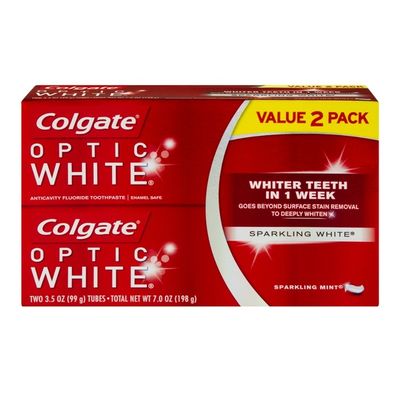 Colgate Optic White Toothpaste Sparkling Mint 2 Pk 3 5 Oz Instacart