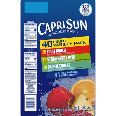 Capri Sun Fruit Punch, Strawberry Kiwi & Pacific Cooler Naturally Flavored Juice Drink Blend Variety Pack