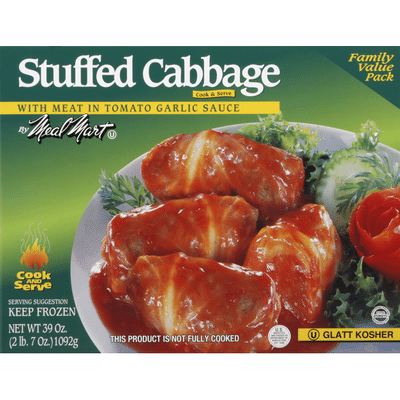 Meal Mar Stuffed Cabbage, with Meat in Tomato Garlic Sauce, Family Value Pack