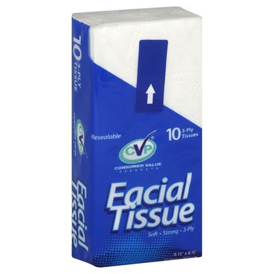 Cvp Facial Tissue, 3-Ply